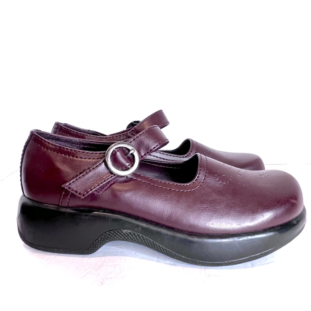 Lower East Side Mary Jane Wedge Platform Strap Loafer size 7.5 Red Brown 90 Vibe